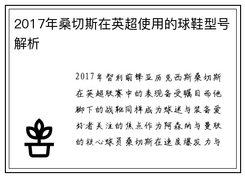 2017年桑切斯在英超使用的球鞋型号解析