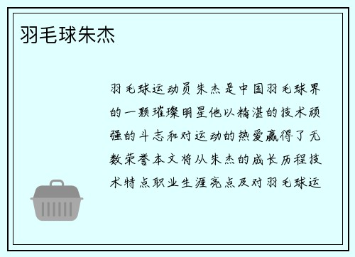 羽毛球朱杰